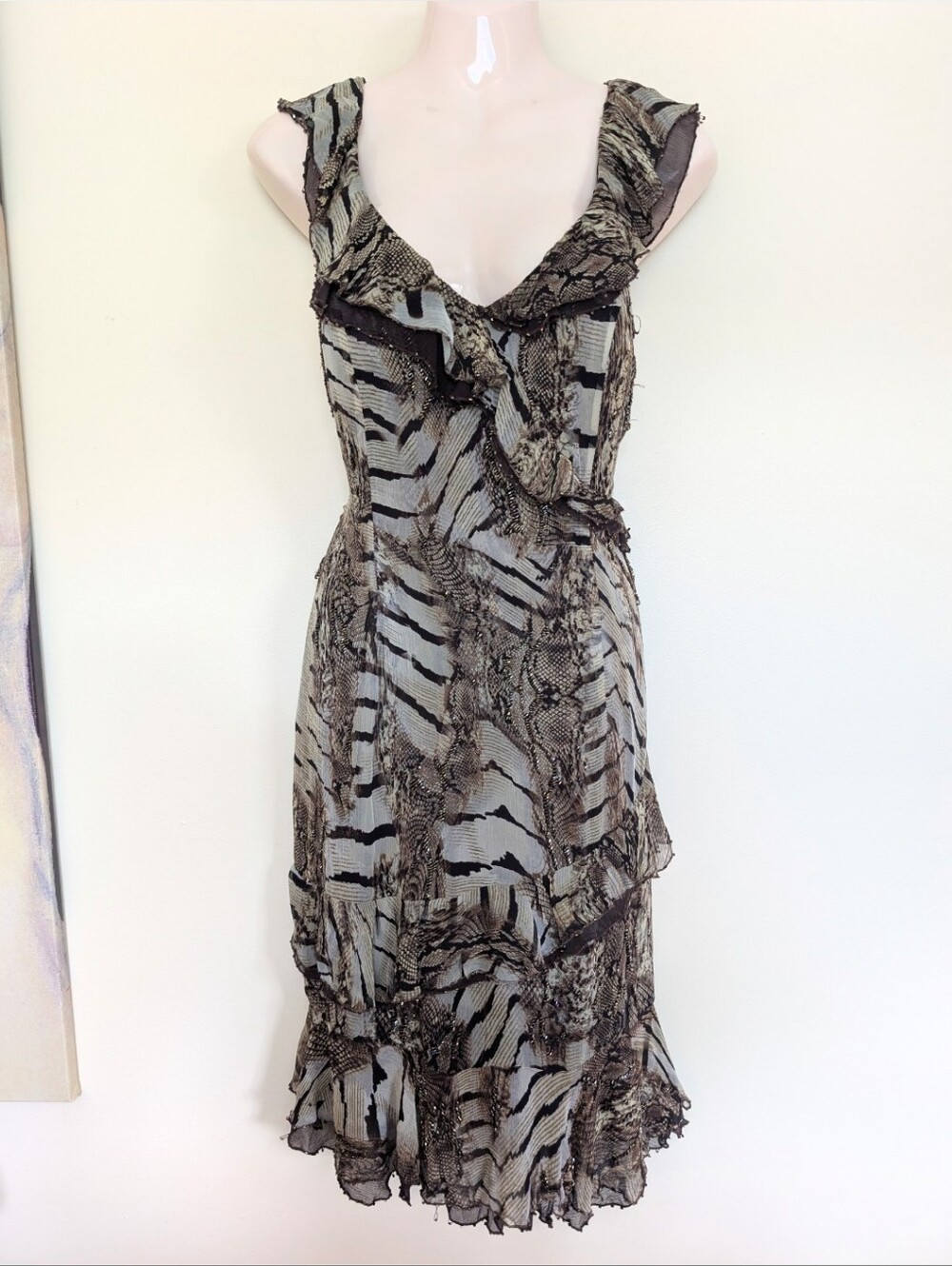 Alberto Makali Y2k Silk Beaded Dress 10